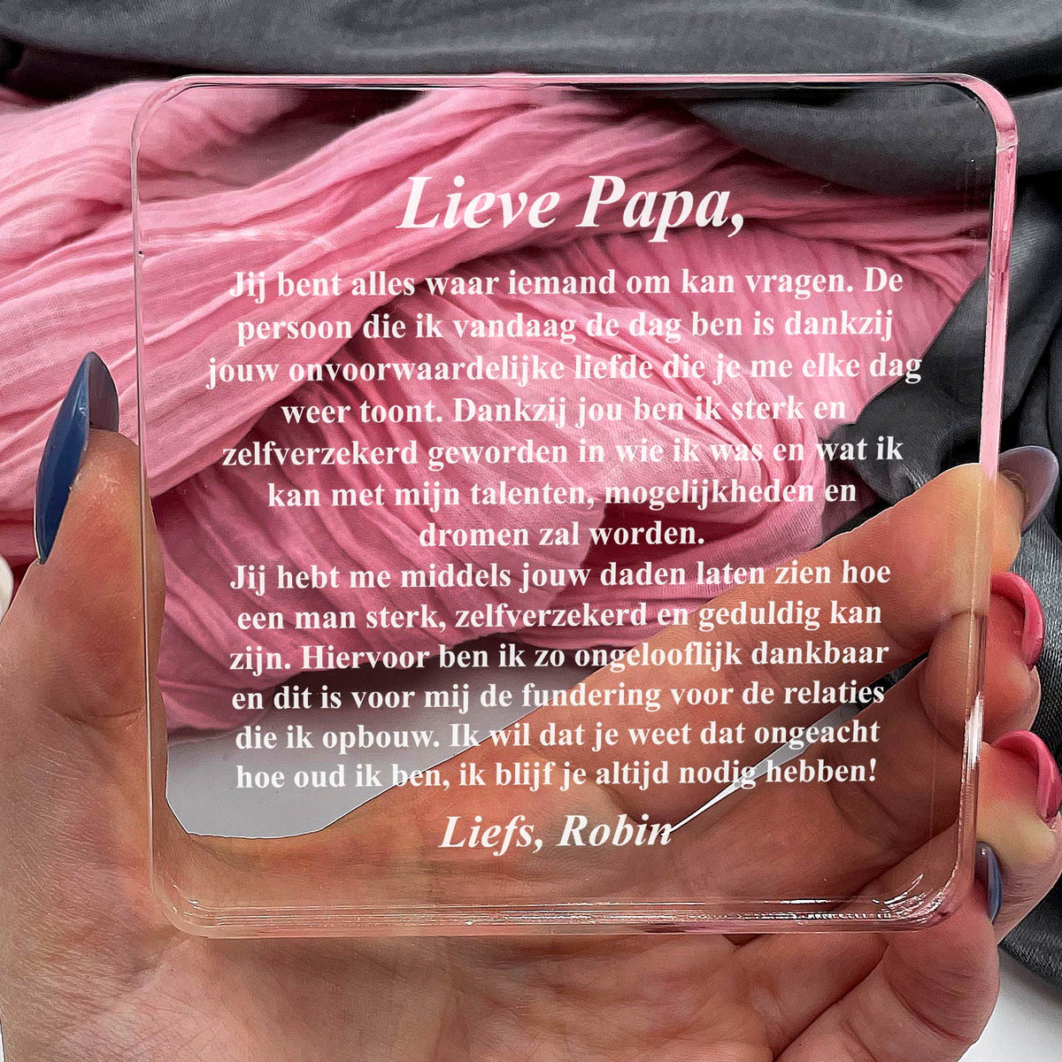 Jij bent alles papa! Plexi Glas Cadeau - Bella Mia
