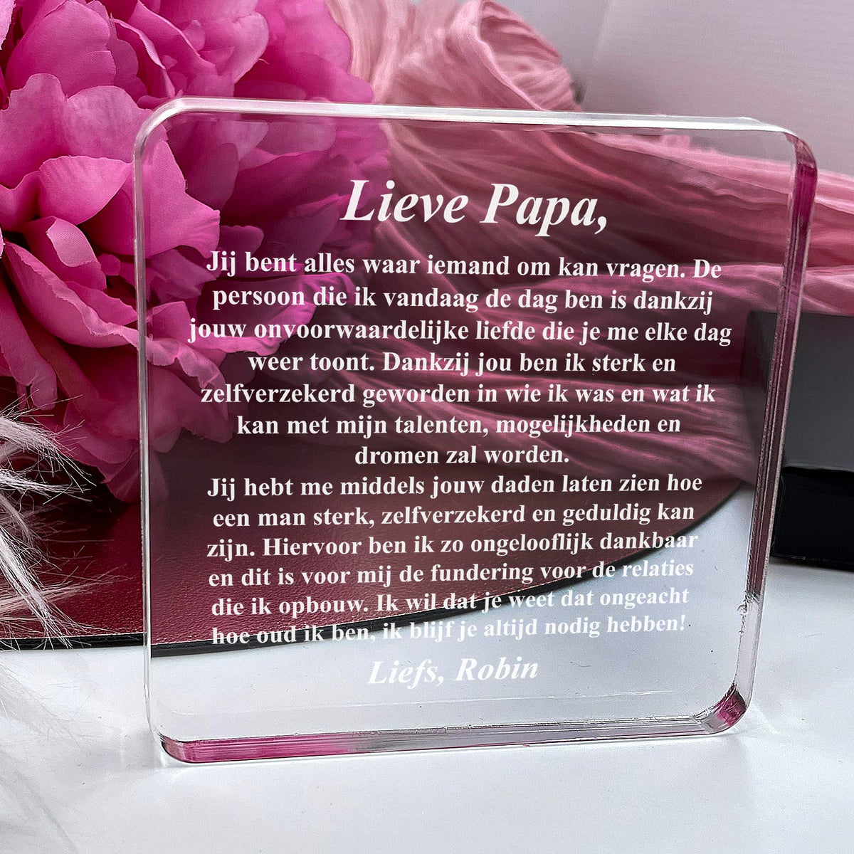 Jij bent alles papa! Plexi Glas Cadeau - Bella Mia