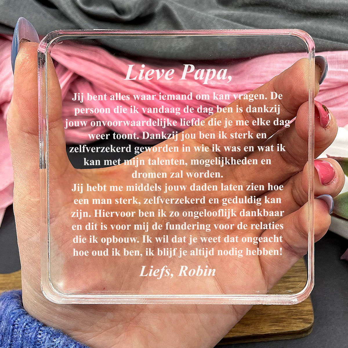 Jij bent alles papa! Plexi Glas Cadeau - Bella Mia