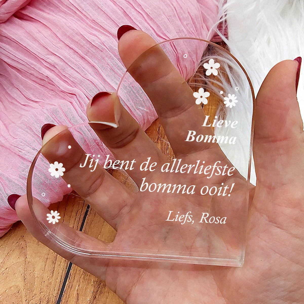 Jij Bent De Allerliefste Bomma Ooit - Bomma Hart van Plexi Glas - Bella Mia