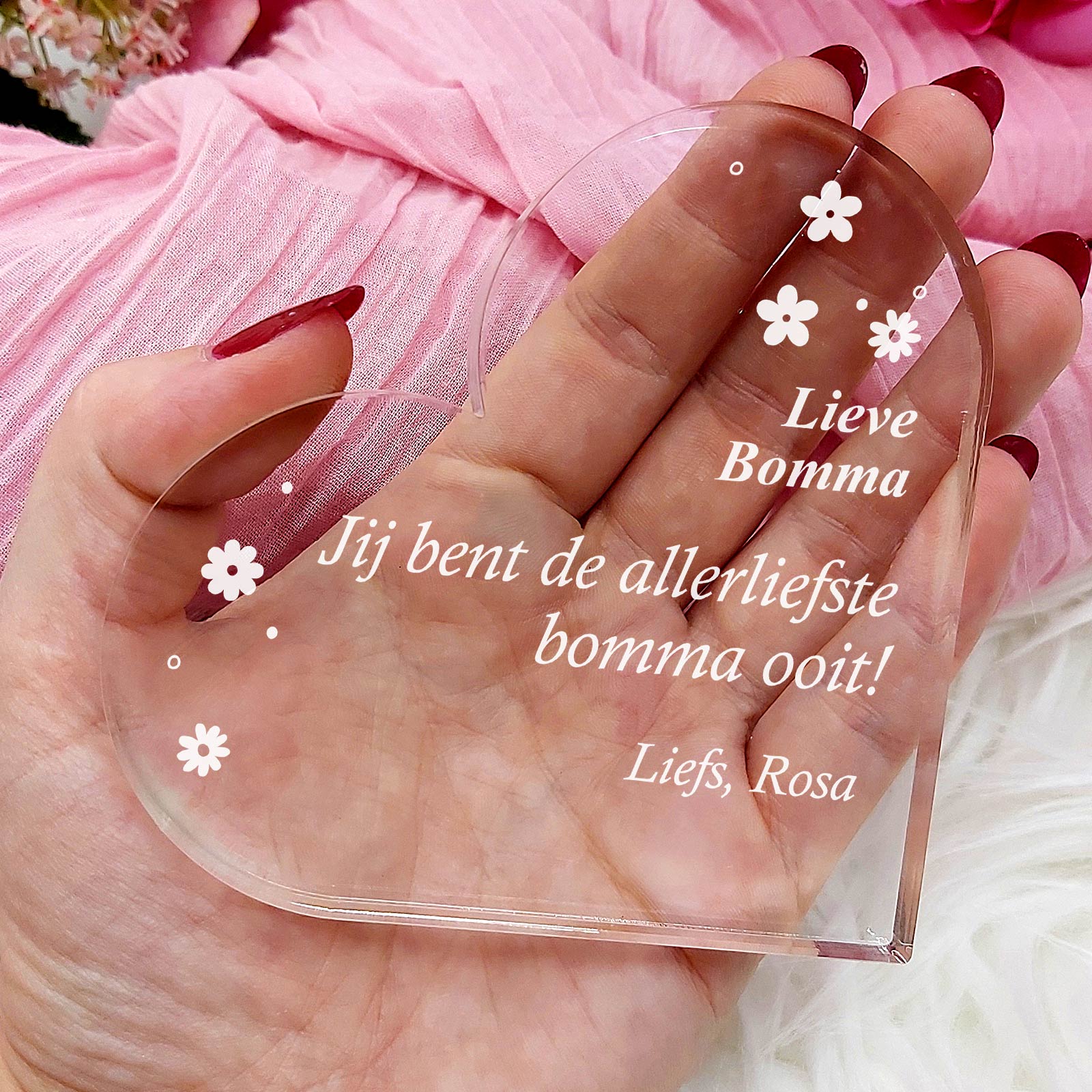 Jij Bent De Allerliefste Bomma Ooit - Bomma Hart van Plexi Glas - Bella Mia