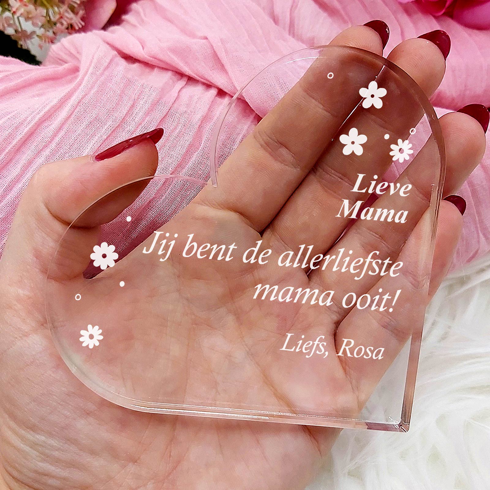 Jij Bent De Allerliefste Mama Ooit - Mama Hart van Plexi Glas - Bella Mia