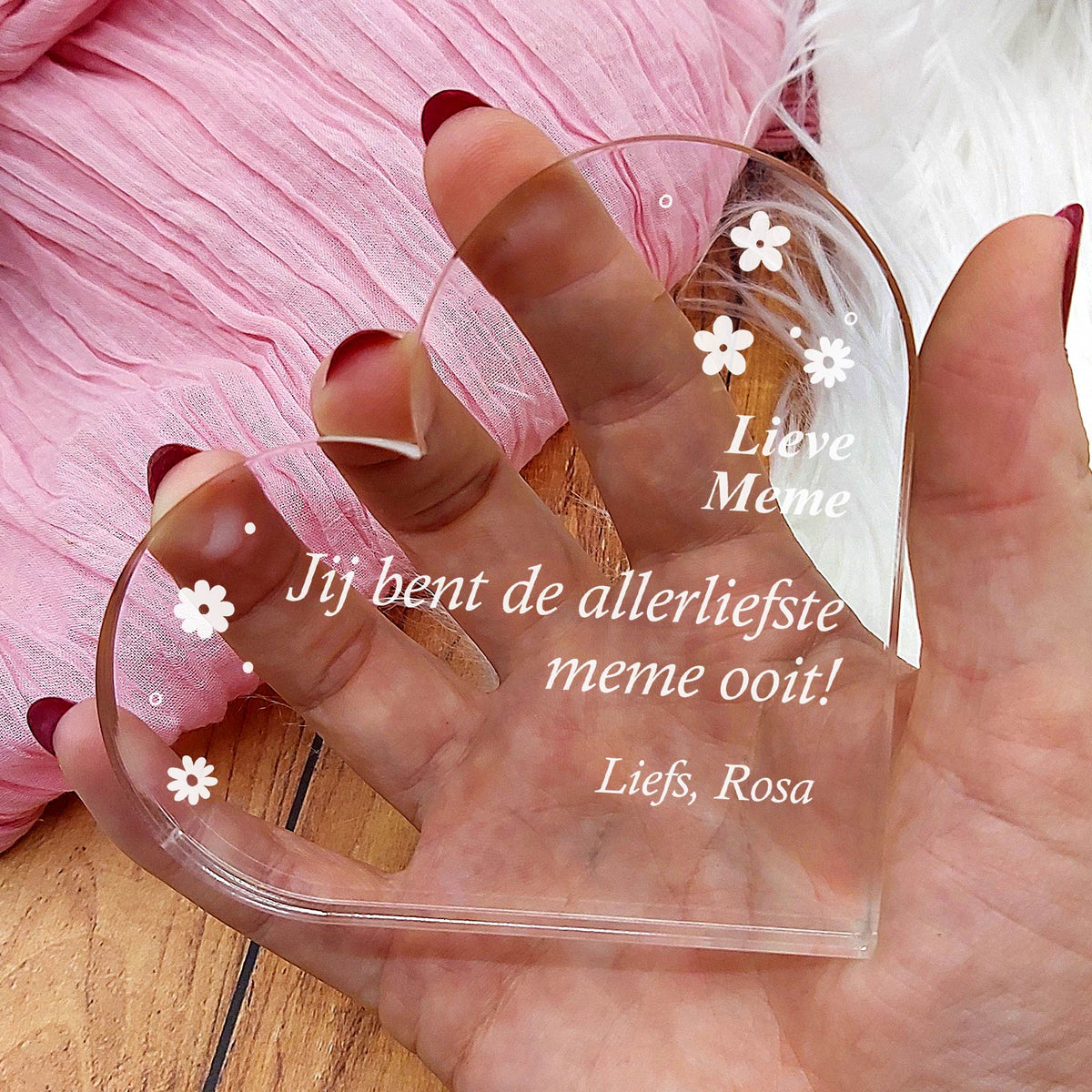 Jij Bent De Allerliefste Meme Ooit - Meme Hart van Plexi Glas - Bella Mia