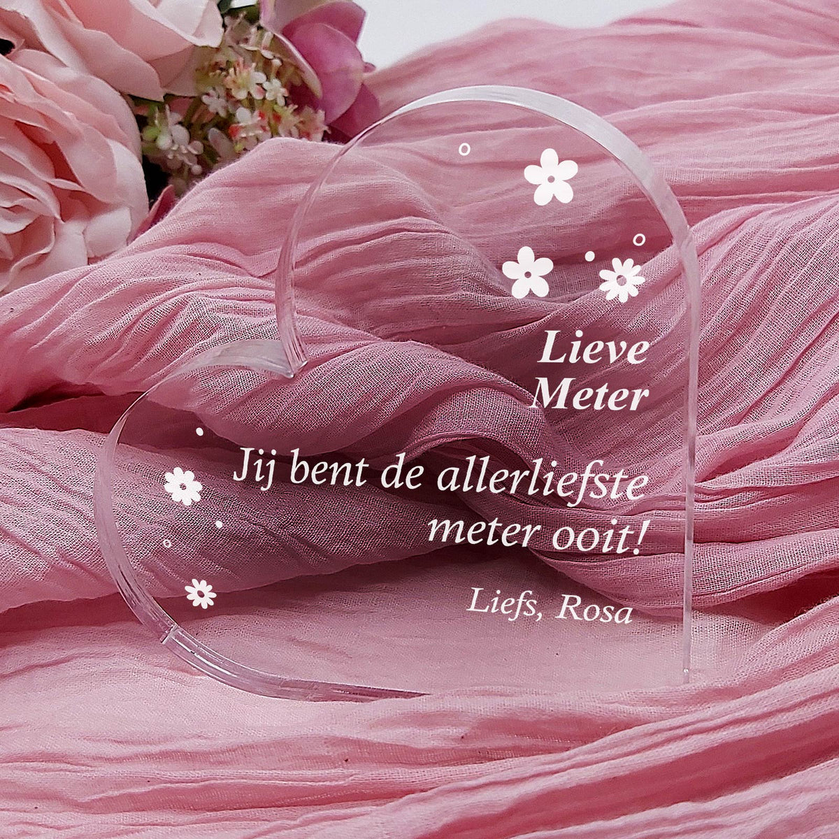 Jij Bent De Allerliefste Meter Ooit - Meter Hart van Plexi Glas - Bella Mia