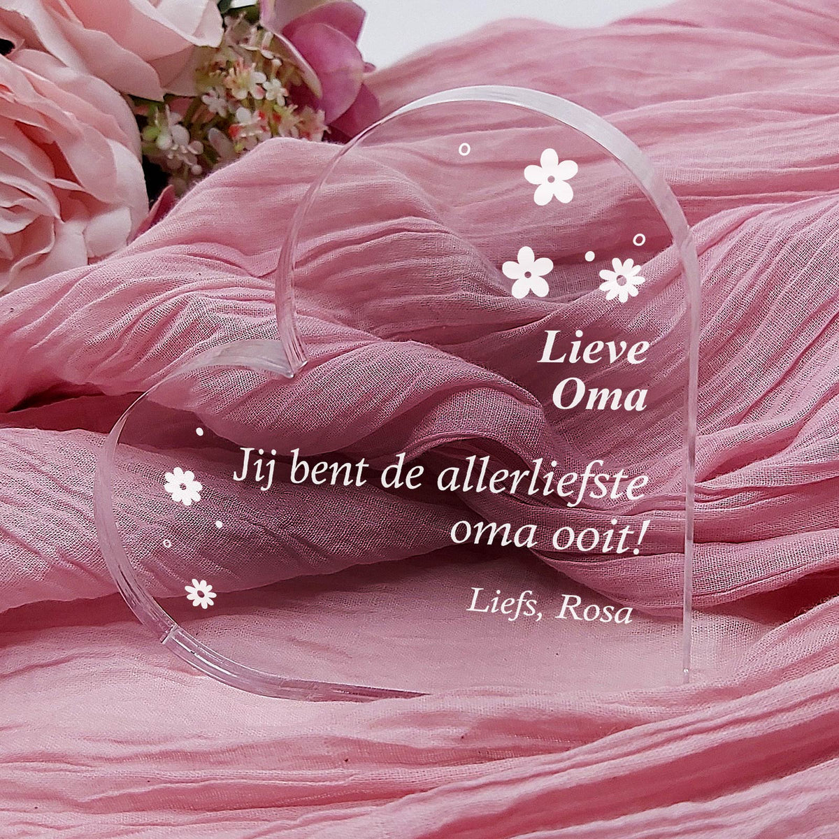 Jij Bent De Allerliefste Oma Ooit- Oma Hart van Plexi Glas - Bella Mia