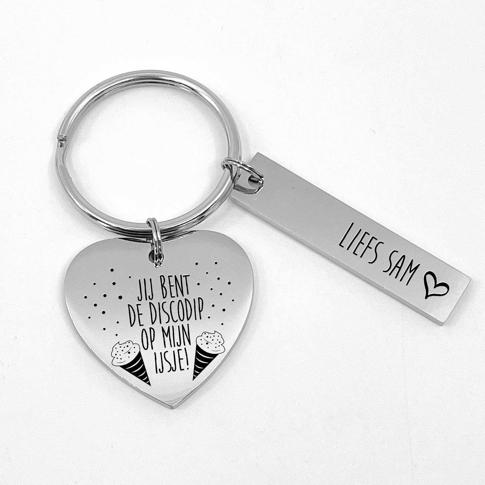 Jij Bent De Discodip Op Mijn Ijsje - Hart Sleutelhanger - Bella Mia