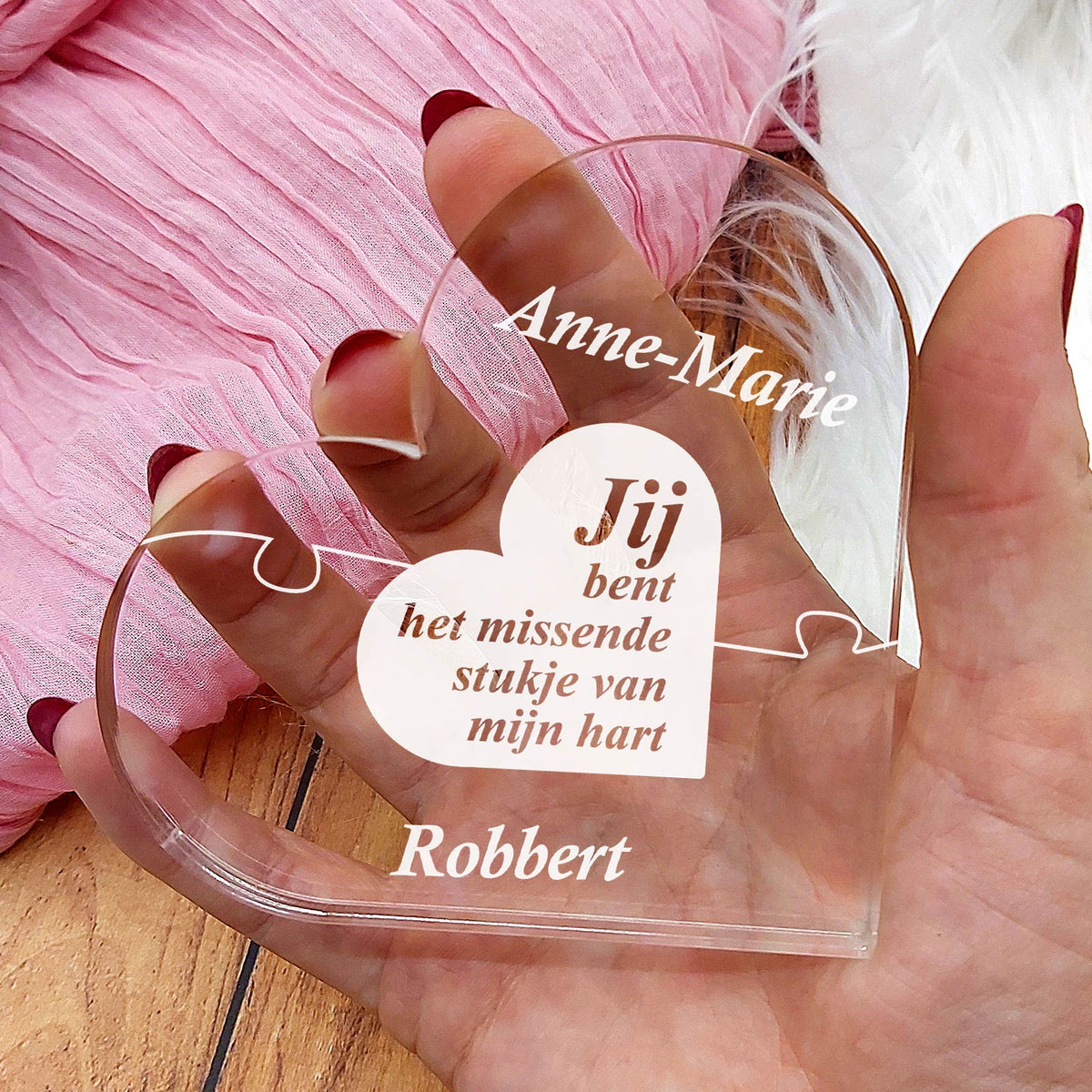 Jij Bent Het Missende Stukje Hart van Plexi Glas - Bella Mia