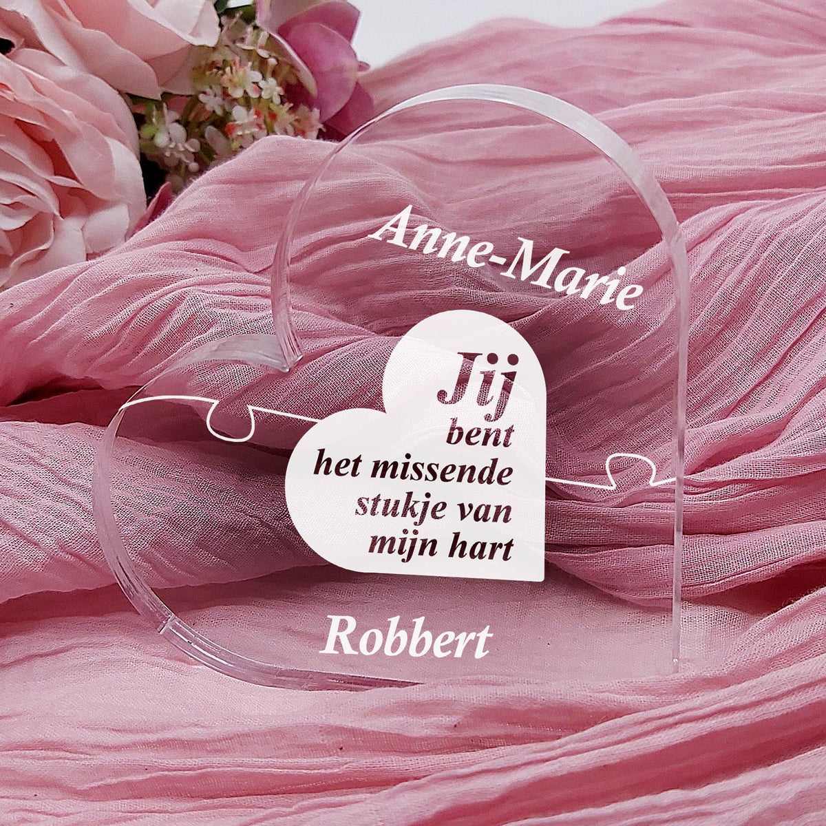 Jij Bent Het Missende Stukje Hart van Plexi Glas - Bella Mia