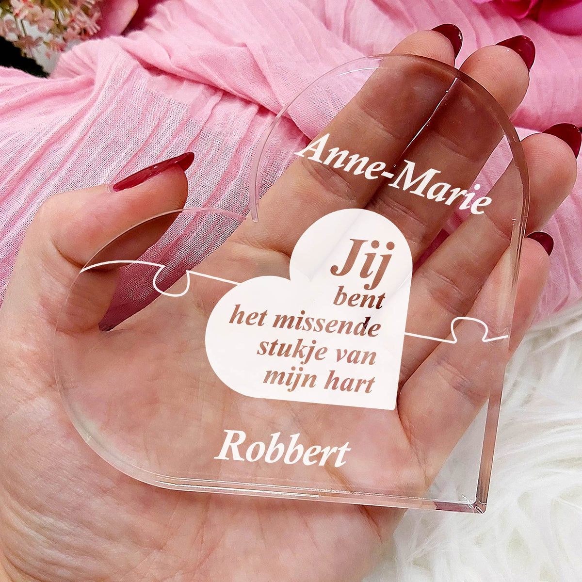 Jij Bent Het Missende Stukje Hart van Plexi Glas - Bella Mia