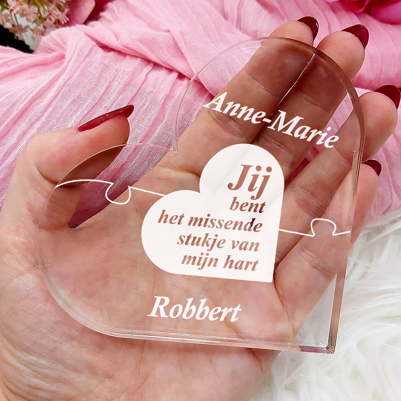 Jij Bent Het Missende Stukje Hart van Plexi Glas - Bella Mia
