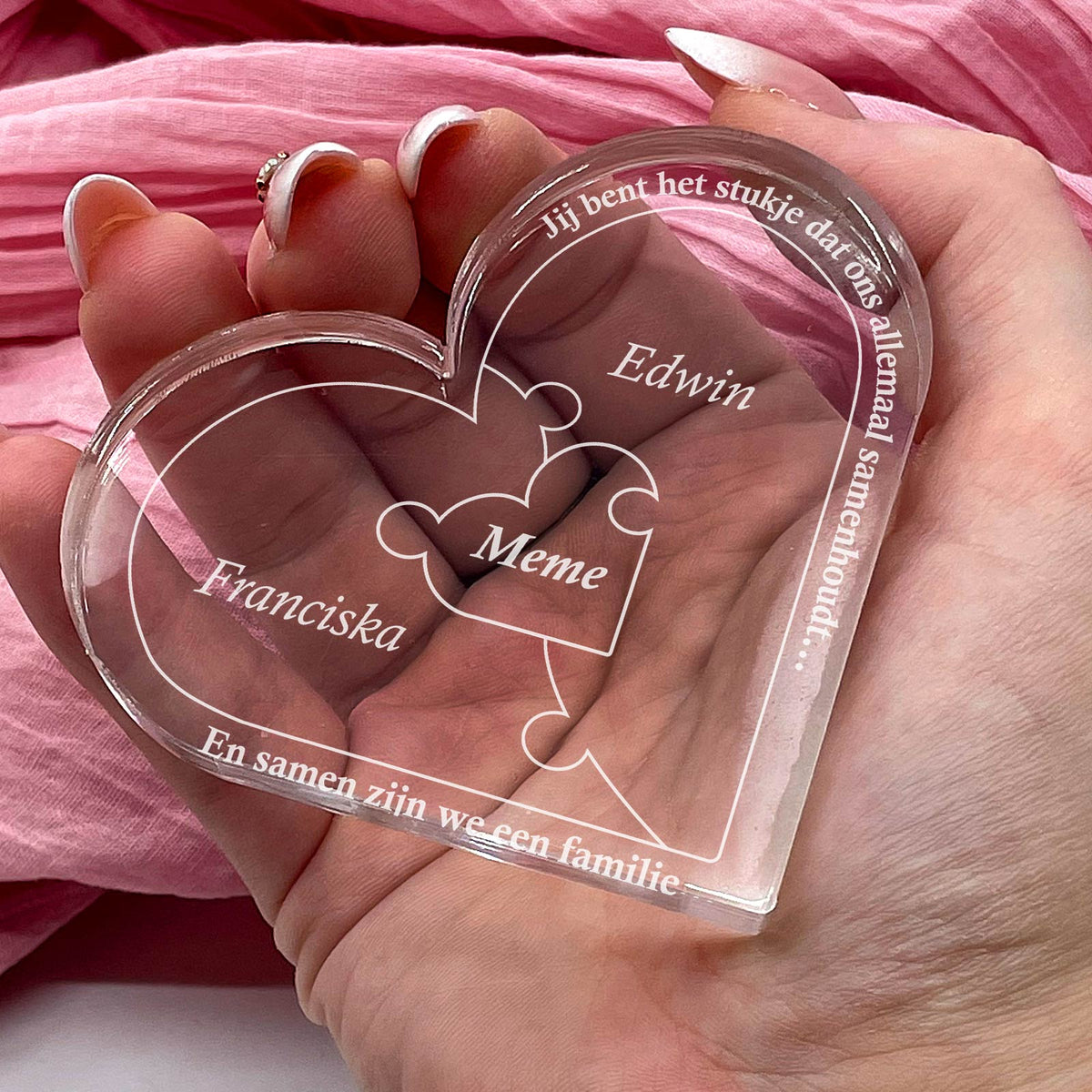 Jij Bent Het Stukje.... Puzzel Hart van Plexi Glas - Bella Mia