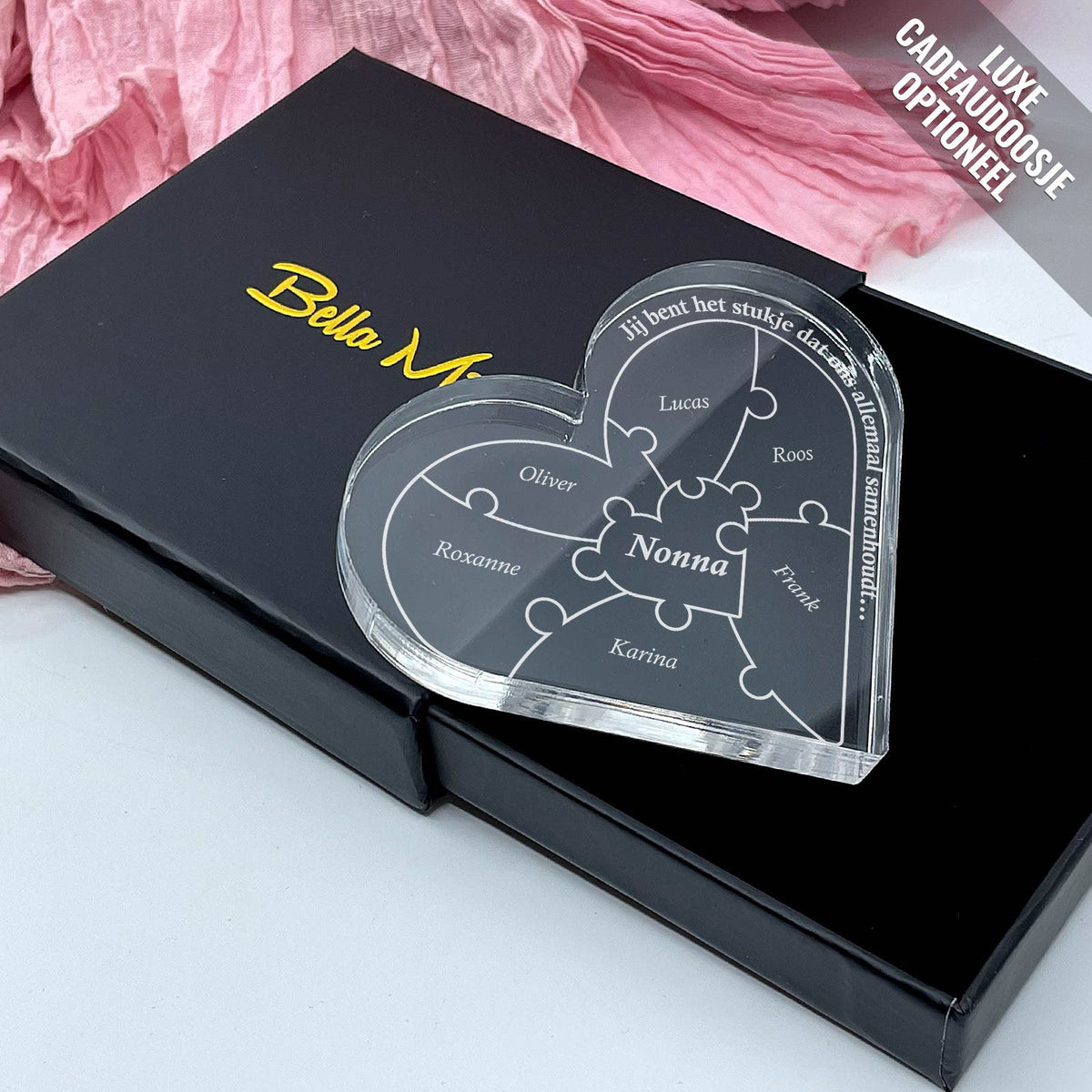 Jij Bent Het Stukje.... Puzzel Hart van Plexi Glas - Bella Mia