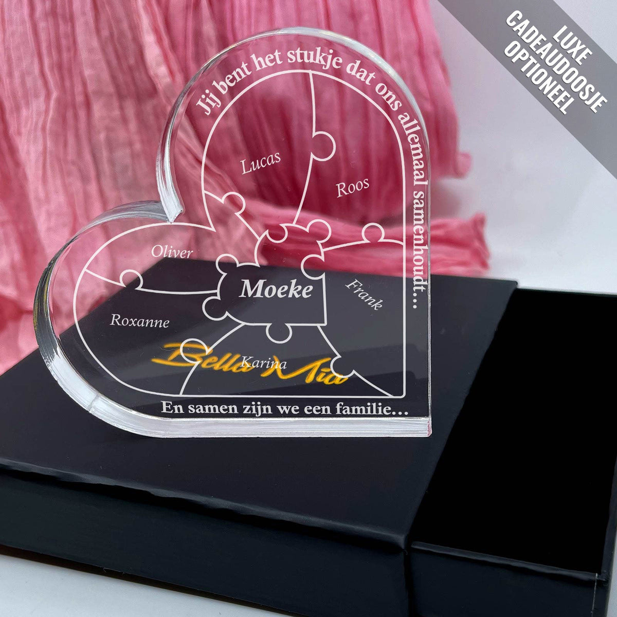 Jij Bent Het Stukje.... Puzzel Hart van Plexi Glas - Bella Mia