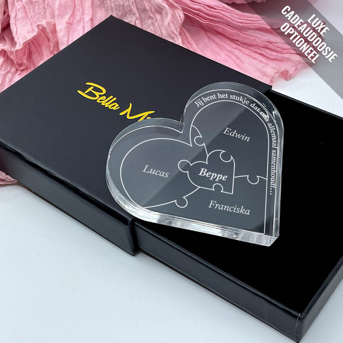 Jij Bent Het Stukje.... Puzzel Hart van Plexi Glas - Bella Mia