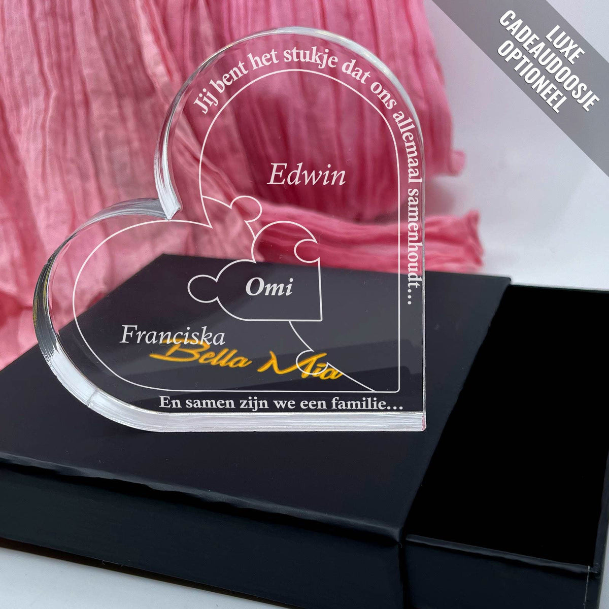 Jij Bent Het Stukje.... Puzzel Hart van Plexi Glas - Bella Mia