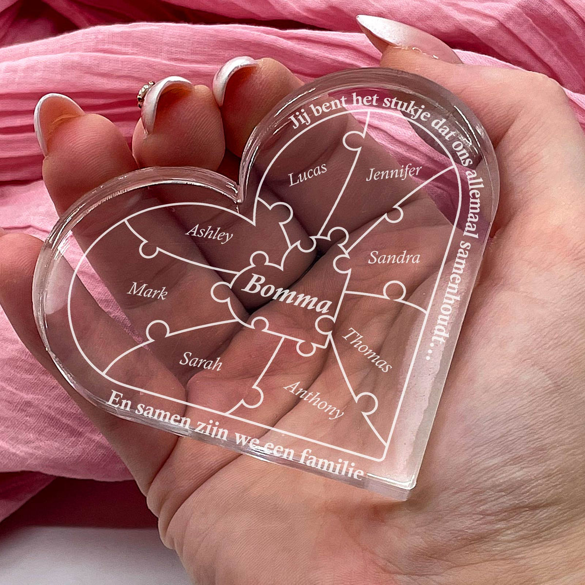 Jij Bent Het Stukje.... Puzzel Hart van Plexi Glas - Bella Mia