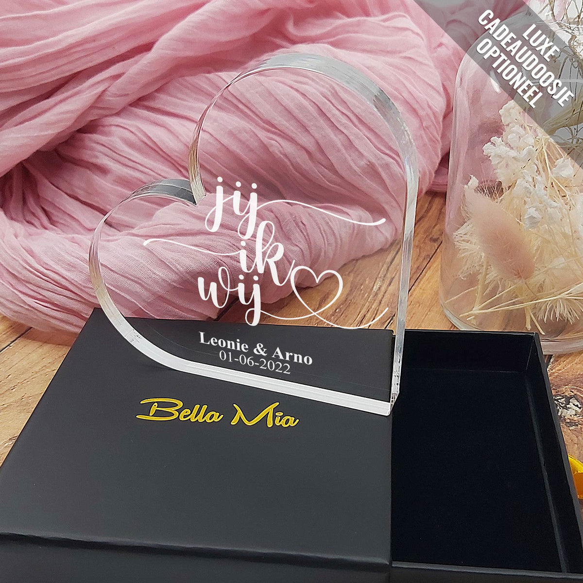 Jij, Ik, Wij Hart van Plexi Glas - Bella Mia