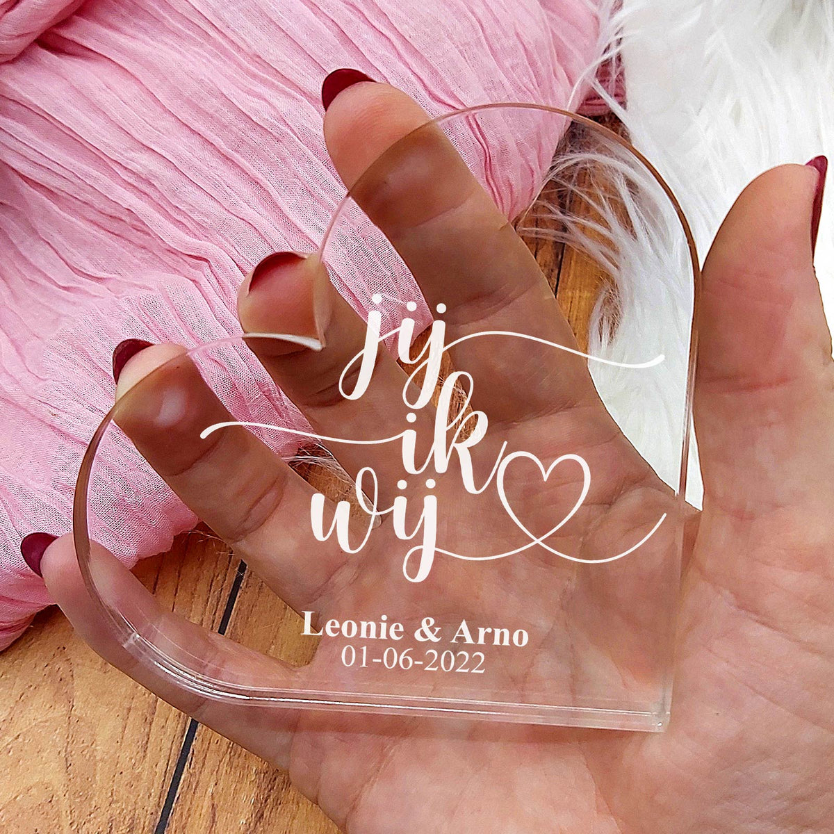 Jij, Ik, Wij Hart van Plexi Glas - Bella Mia