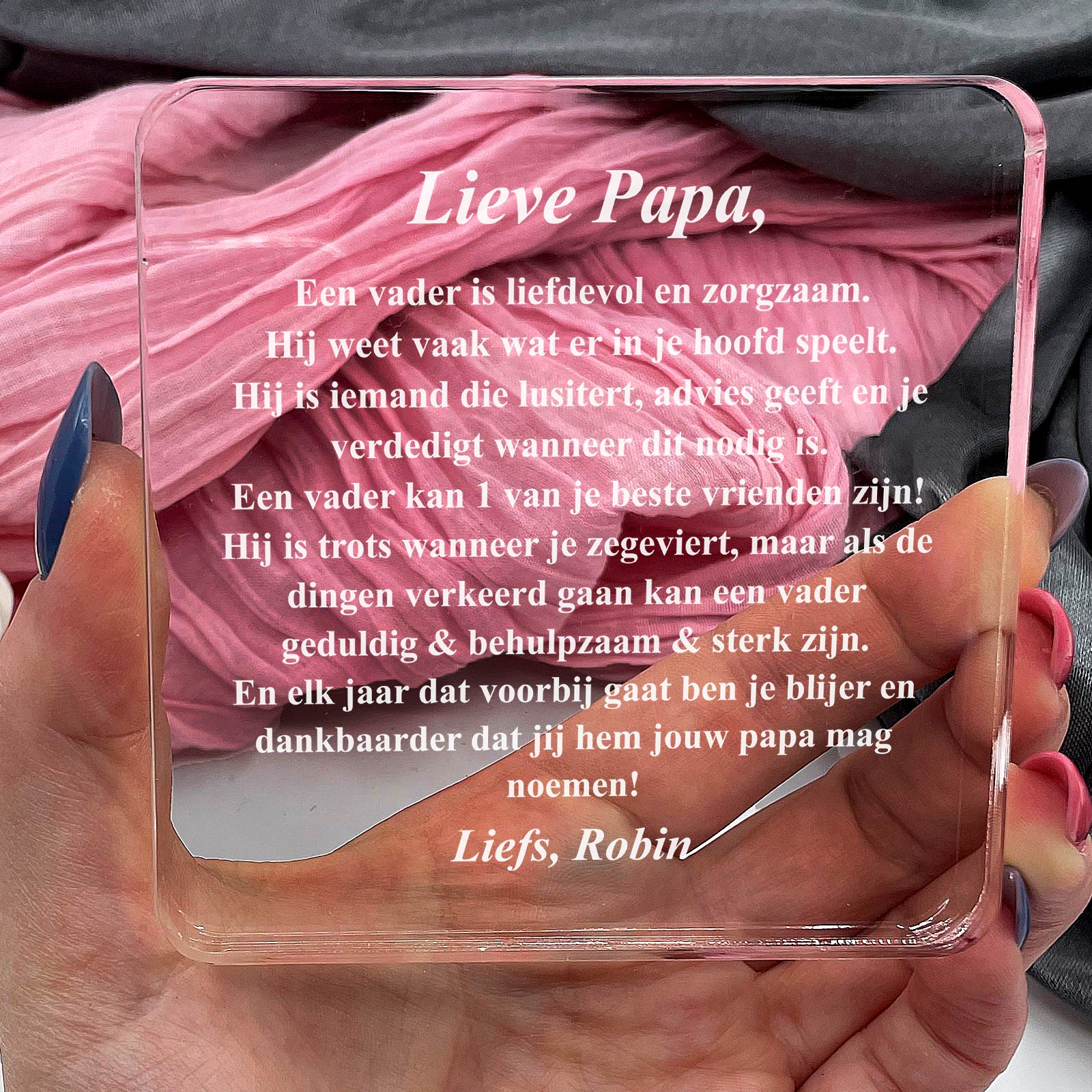 Jij mag hem jouw papa noemen! Plexi Glas Cadeau - Bella Mia