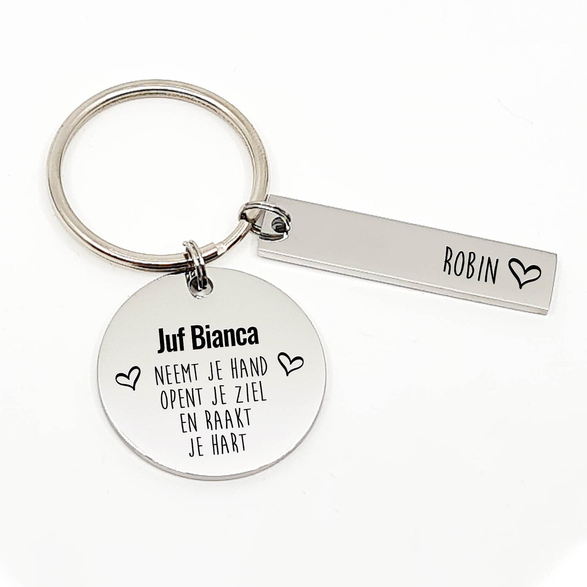 Juf of Meester Raakt Je Hart Sleutelhanger - Bella Mia