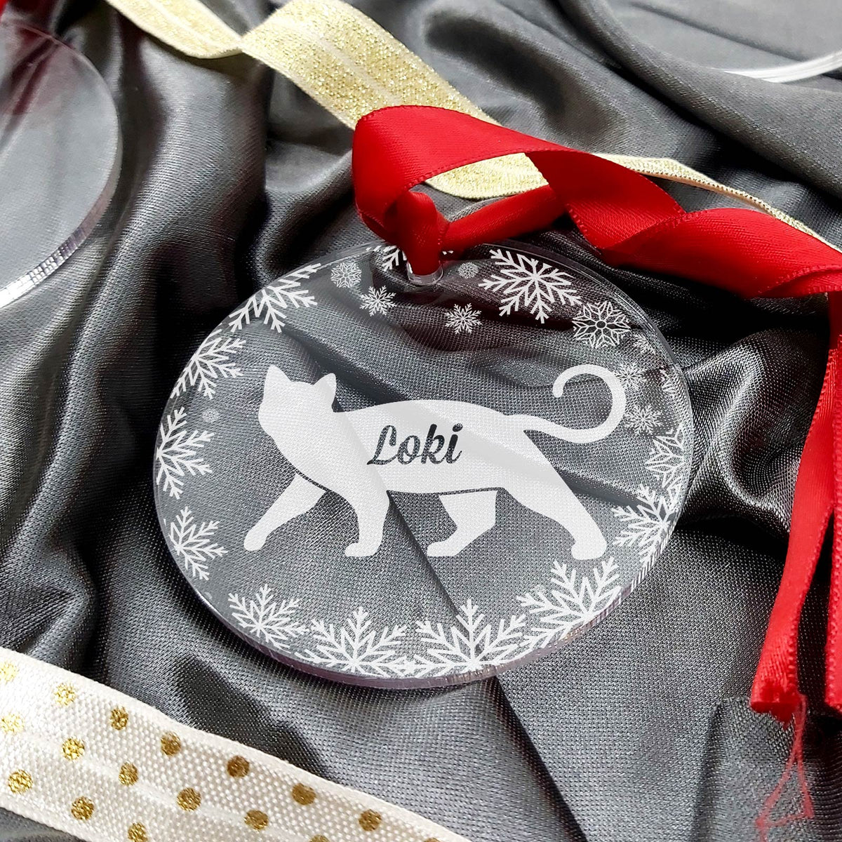 Katten Kerstballen met eigen naam - Bella Mia