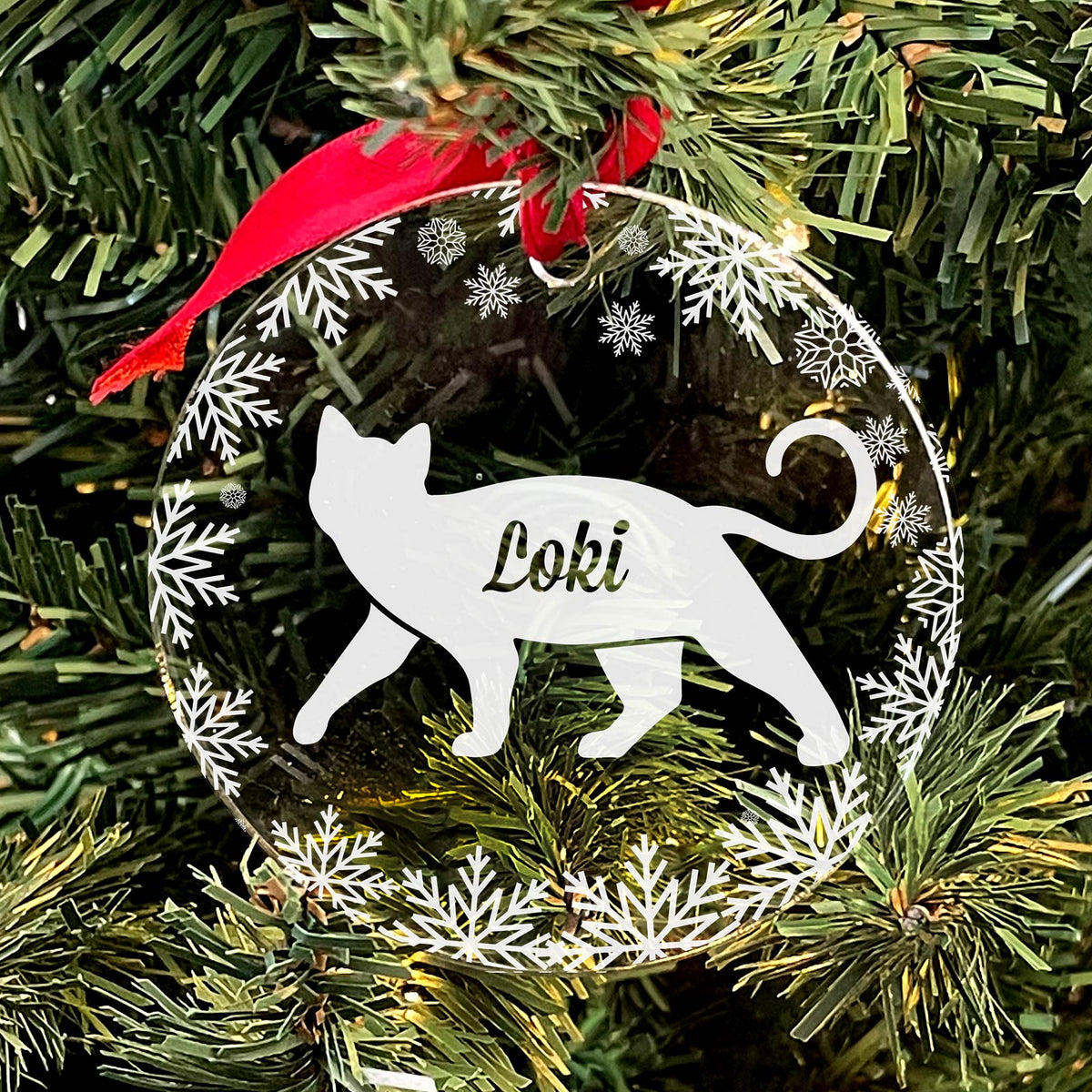 Katten Kerstballen met eigen naam - Bella Mia