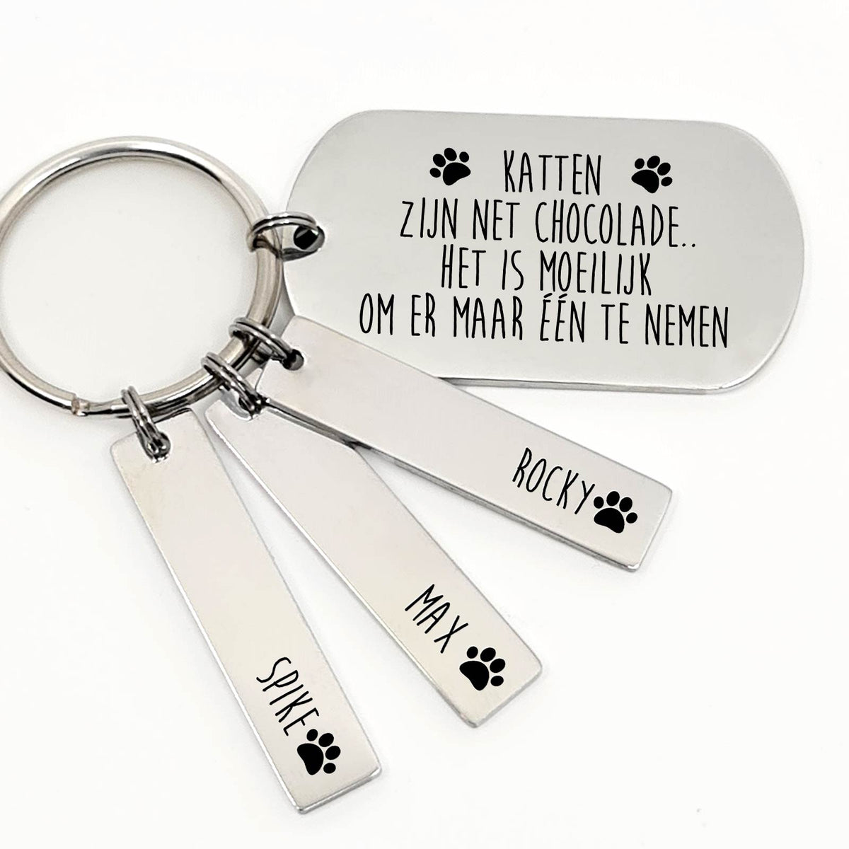 Katten Zijn Net Chocolade Sleutelhanger - Bella Mia