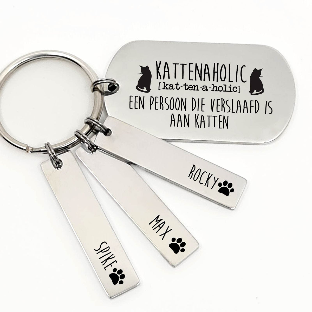 Kattenholic, Een Persoon Die Verslaafd Is Aan Katten Sleutelhanger - Bella Mia