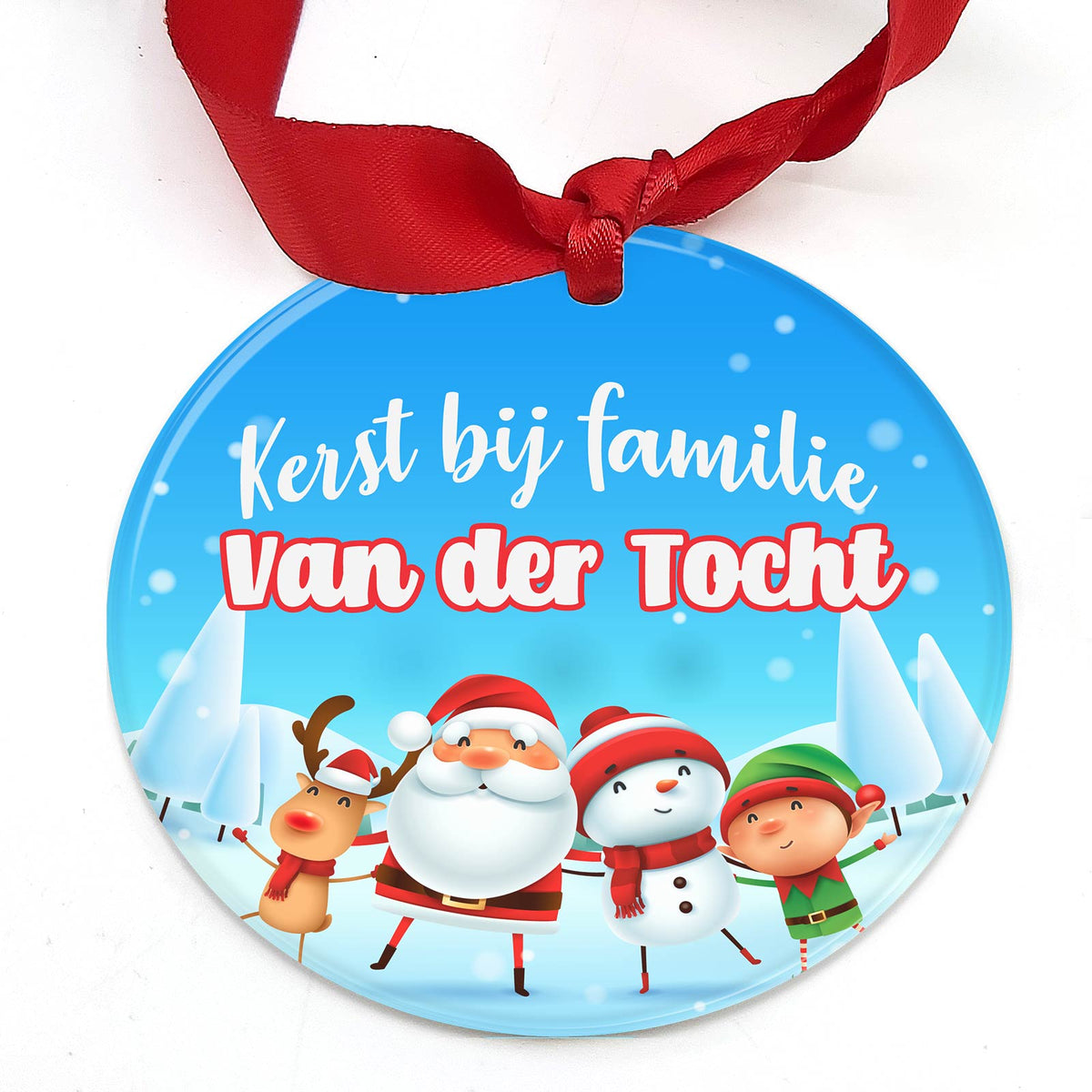 Kerst bij familie... - Keramische Kerstbal - Bella Mia