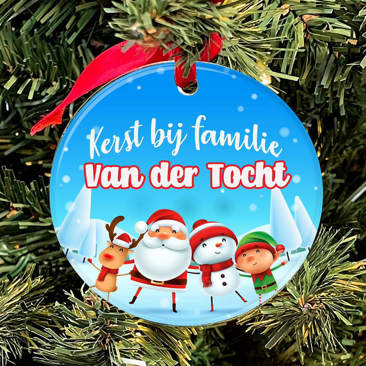 Kerst bij familie... - Plexiglas Kerstbal - Bella Mia