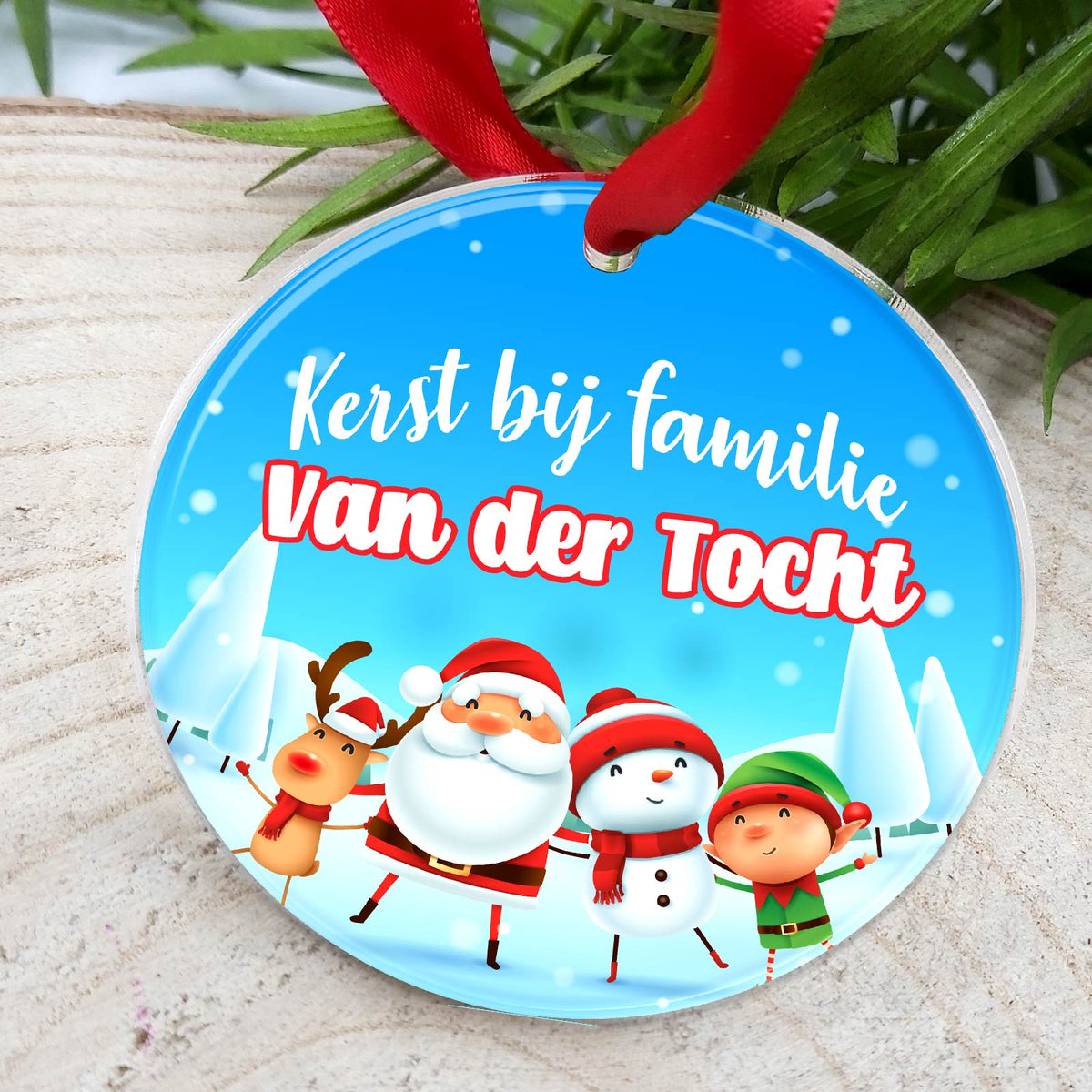 Kerst bij familie... - Plexiglas Kerstbal - Bella Mia