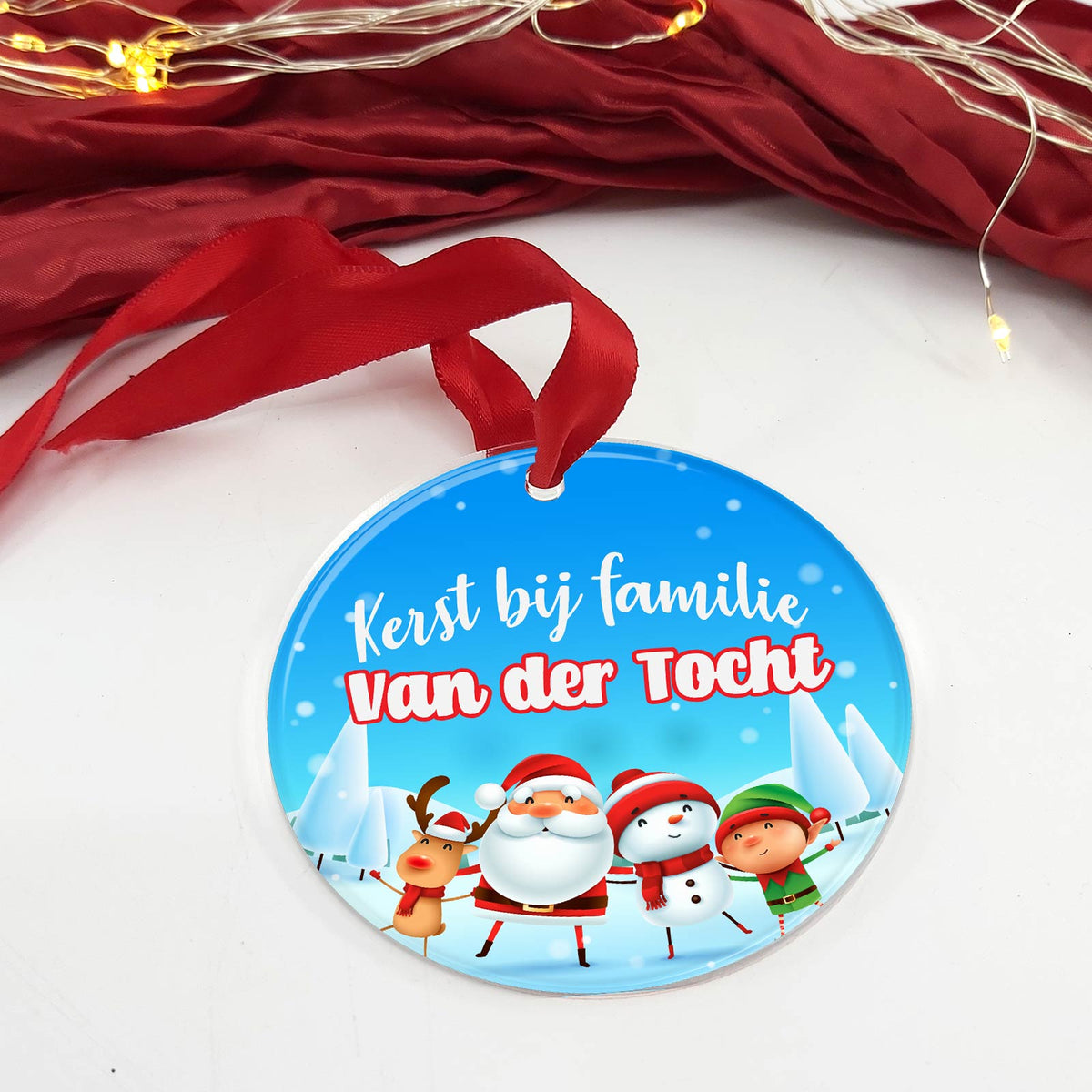 Kerst bij familie... - Plexiglas Kerstbal - Bella Mia