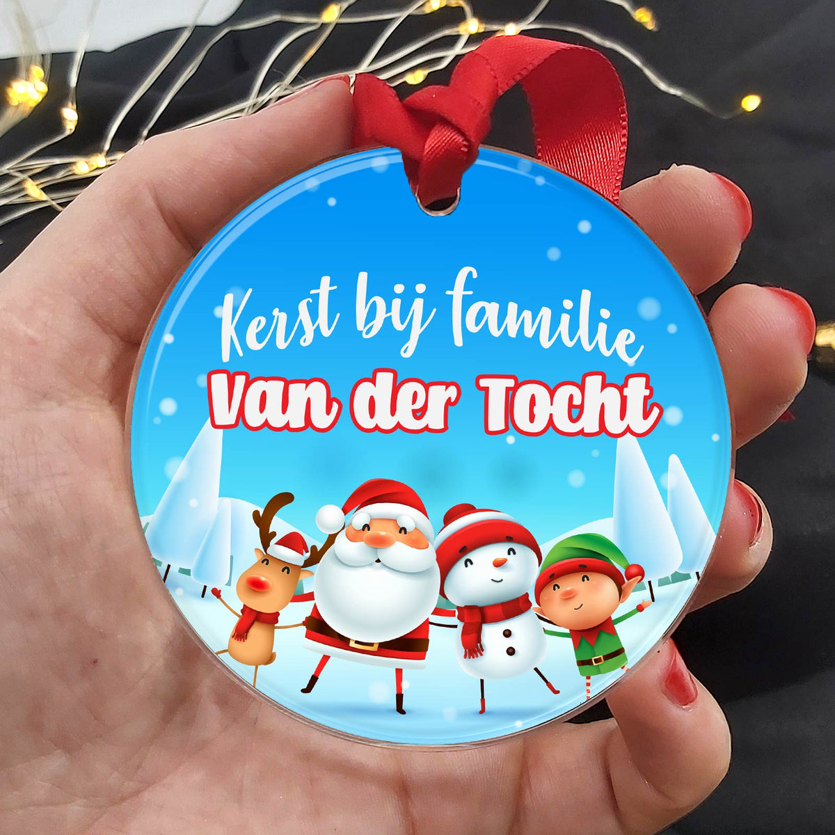 Kerst bij familie... - Plexiglas Kerstbal - Bella Mia