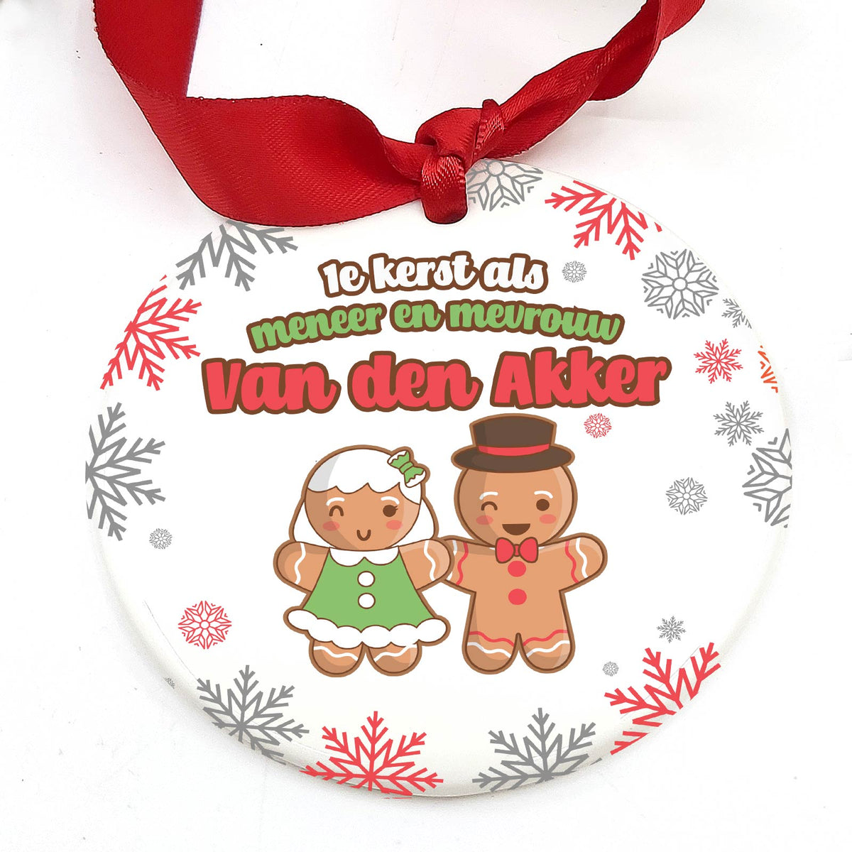 Kerstkoekjes: 1e kerst Getrouwd! - Keramische Kerstbal - Bella Mia