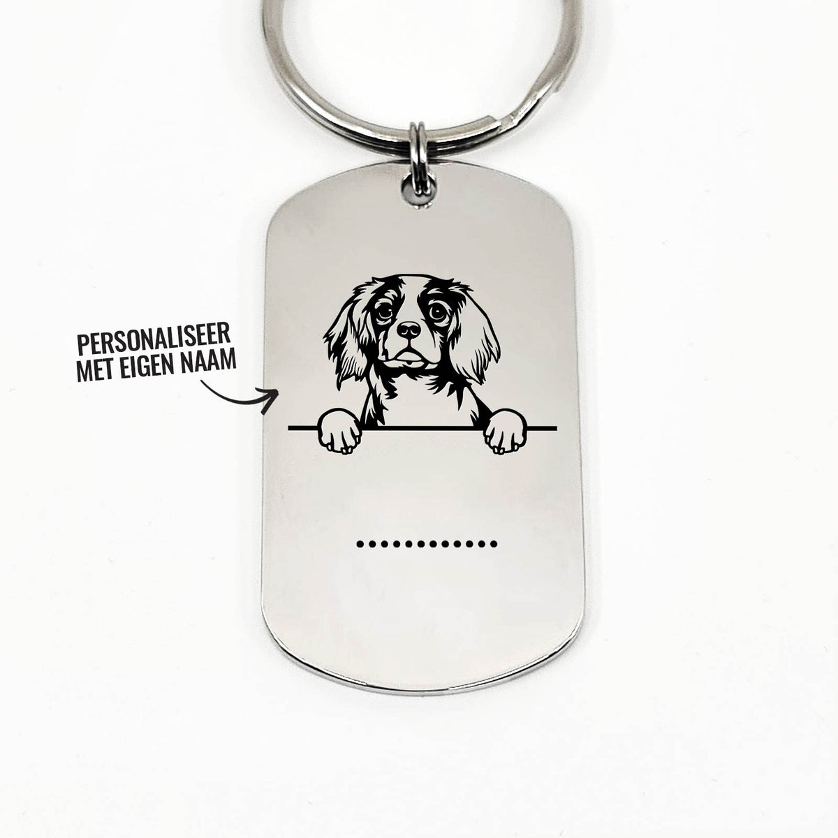 King Charles Met Naam Sleutelhanger - Bella Mia