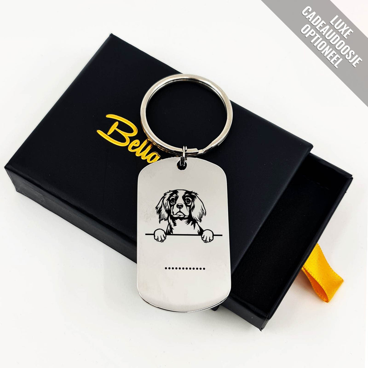 King Charles Met Naam Sleutelhanger - Bella Mia