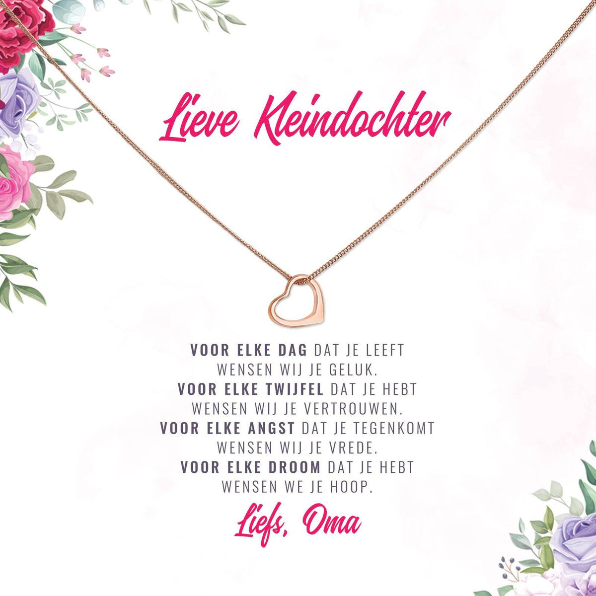 Kleindochter Voor Elke Dag, Twijfel, Angst En Droom Ketting - Bella Mia