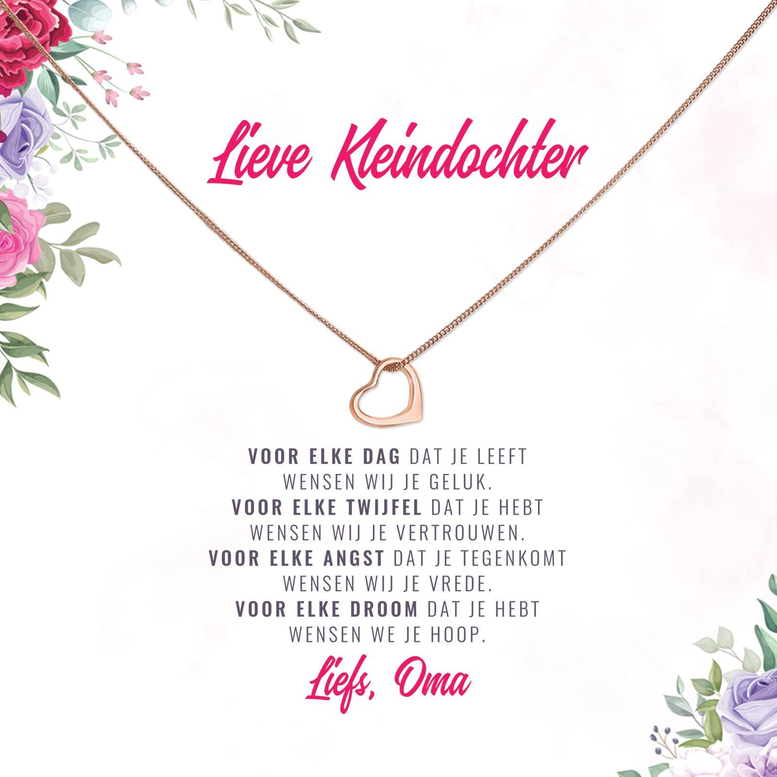 Kleindochter Voor Elke Dag, Twijfel, Angst En Droom Ketting - Bella Mia