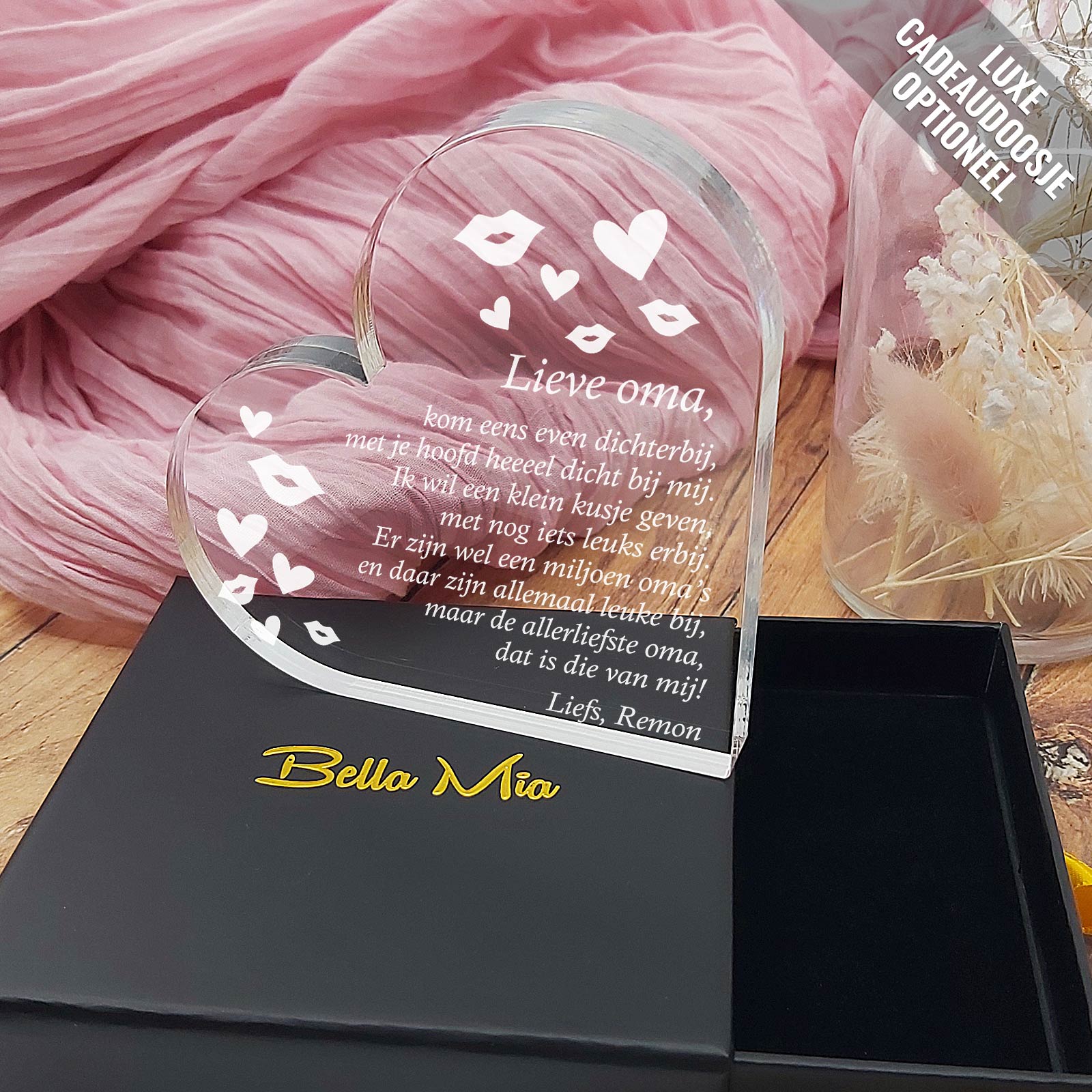 Kom eens even dichterbij Hart van Plexiglas - Bella Mia