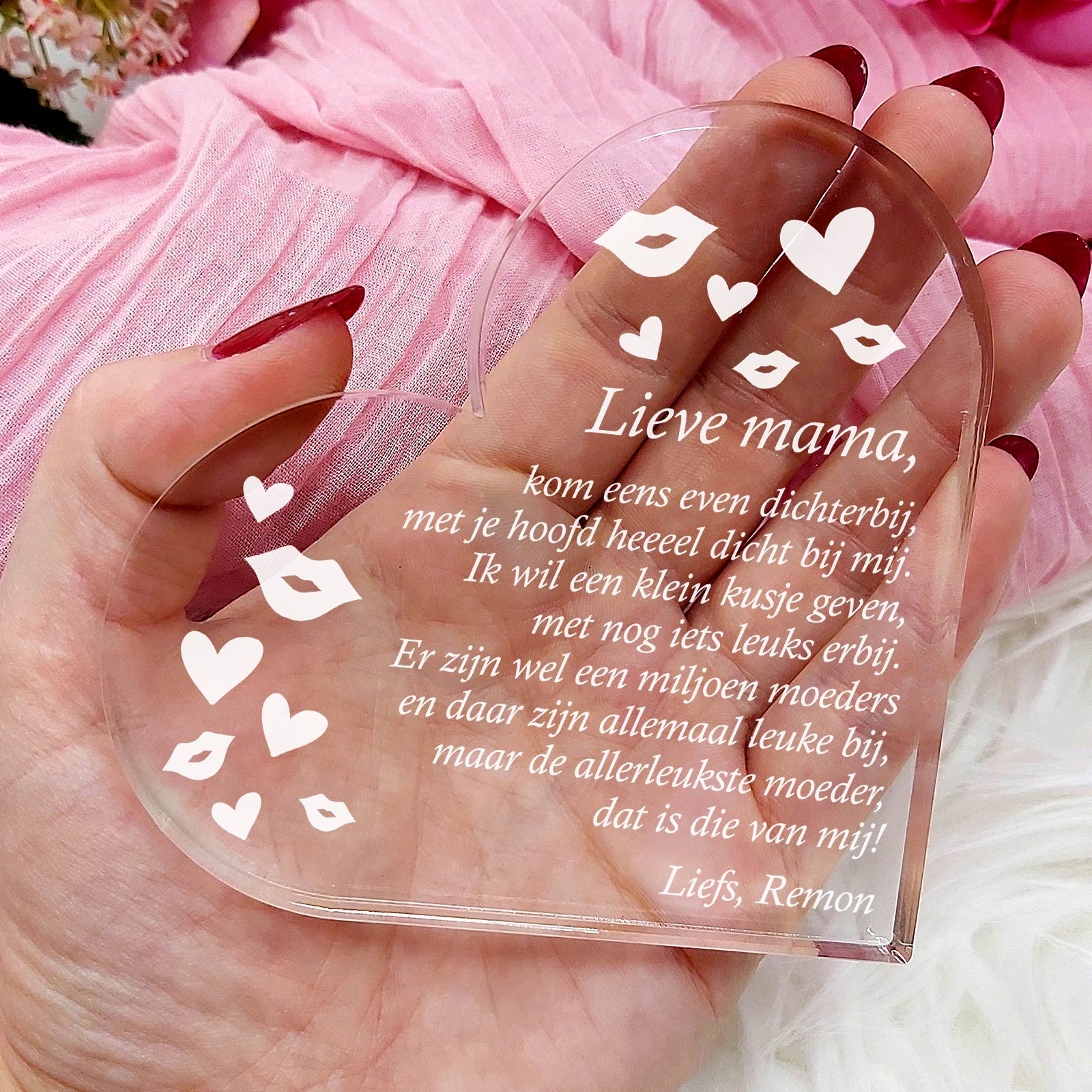 Kom eens even dichterbij Hart van Plexiglas - Bella Mia