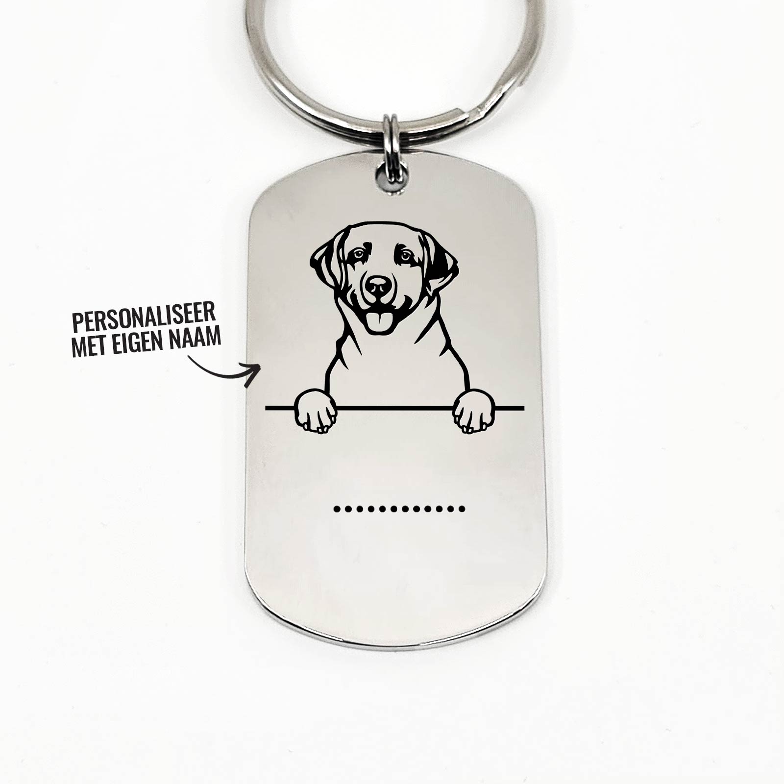 Labrador Retriever Met Naam Sleutelhanger - Bella Mia