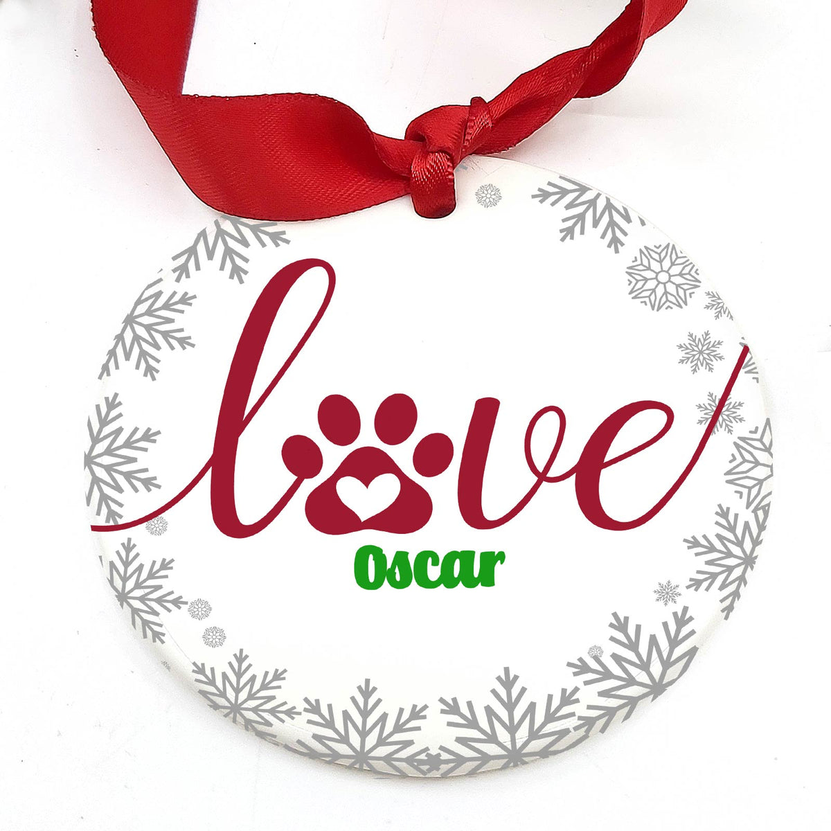 Liefde heeft 4 pootjes - Keramische Kerstbal - Bella Mia