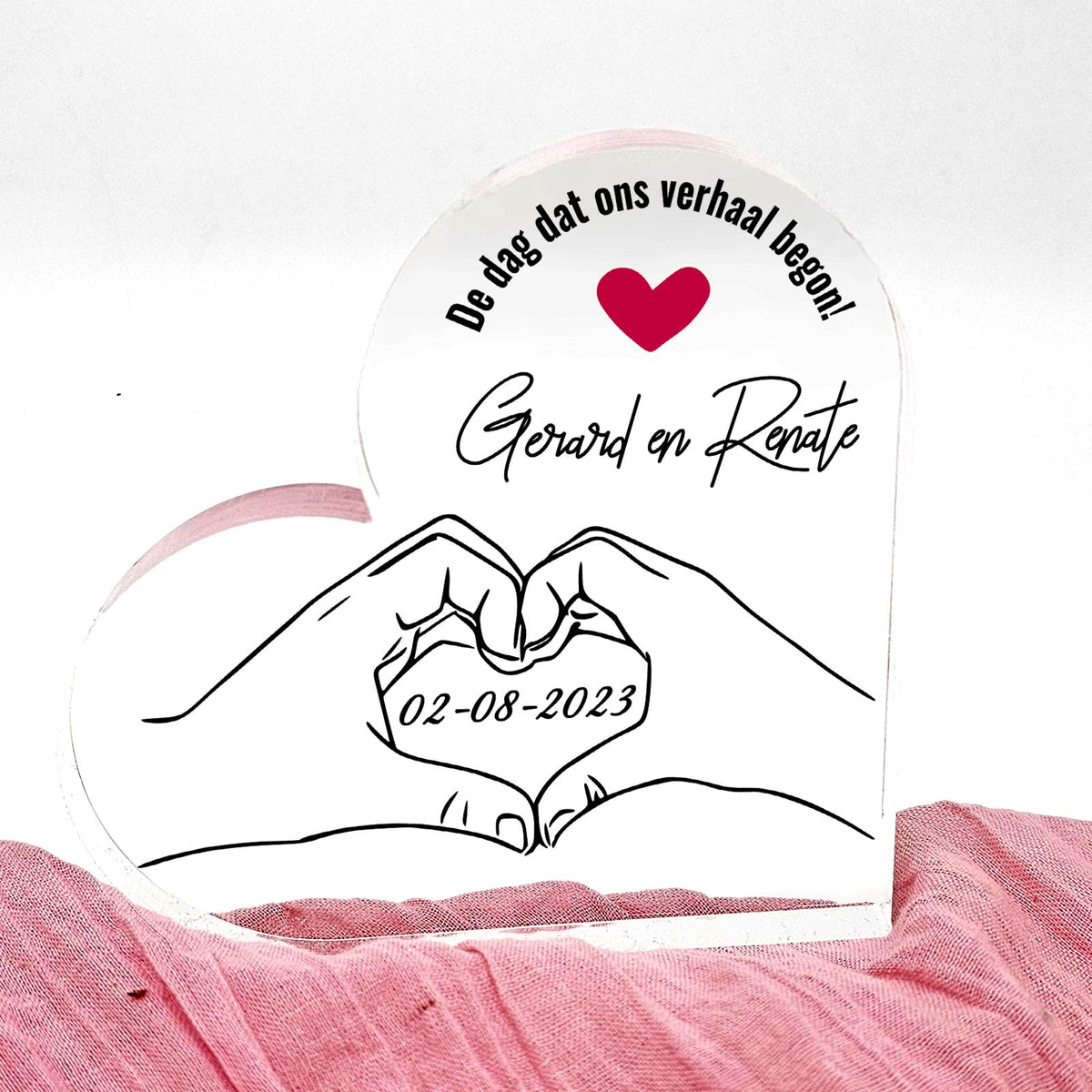 Liefdeshanden - Hart van Plexiglas - Bella Mia