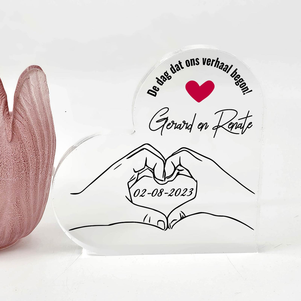 Liefdeshanden - Hart van Plexiglas - Bella Mia