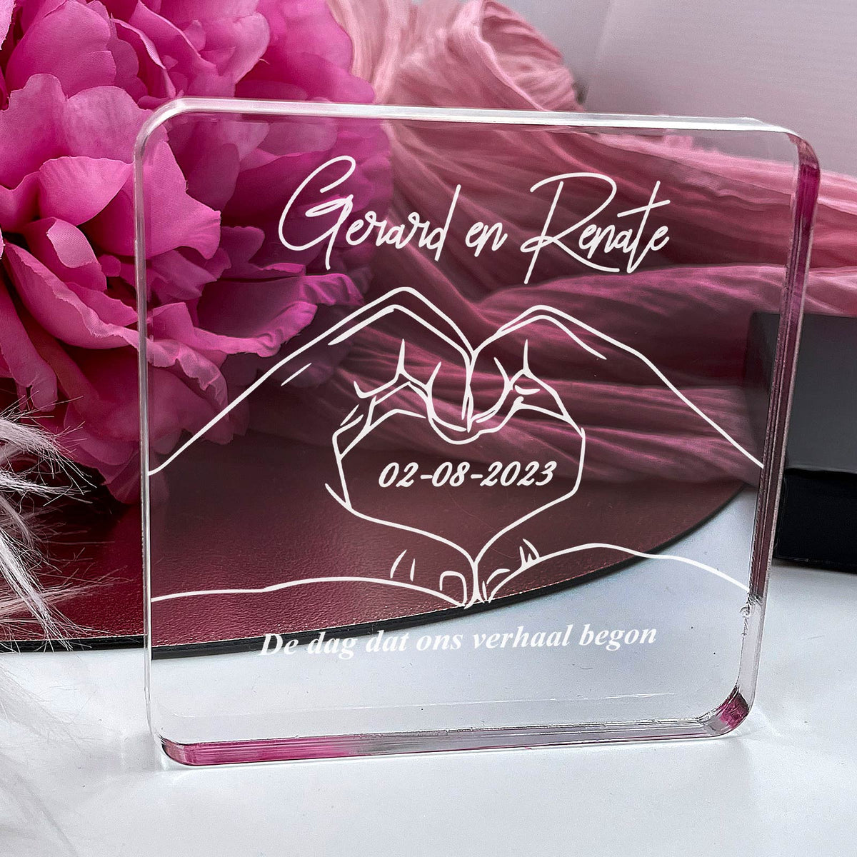 Liefdeshanden op Plexiglas - Bella Mia