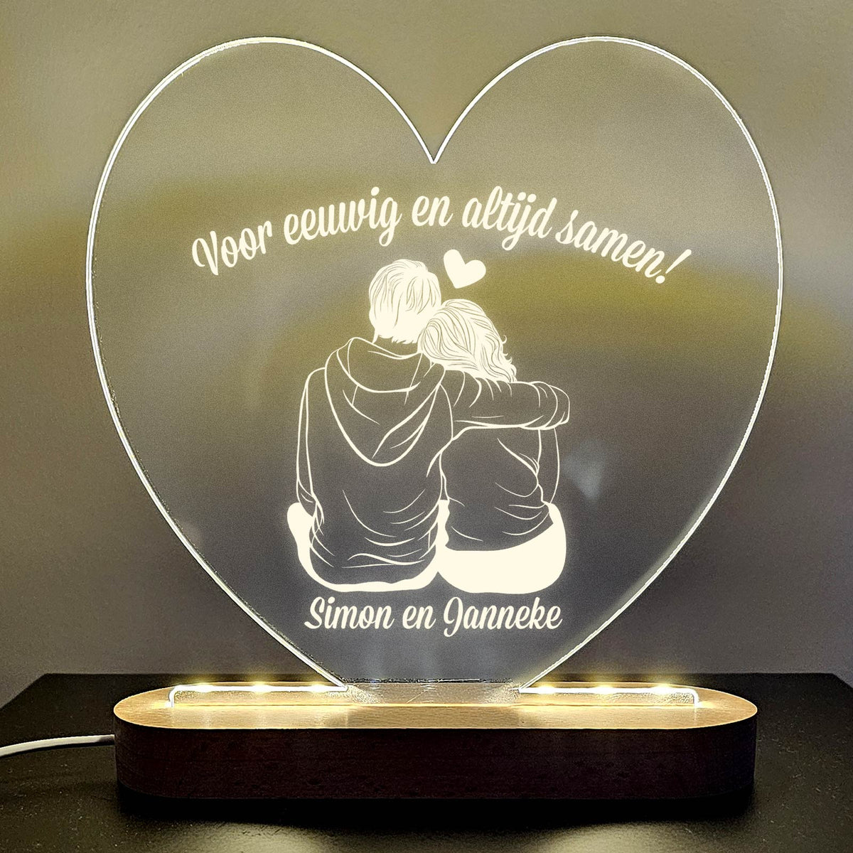 Liefdeskoppel - Hart Ledlamp - Bella Mia