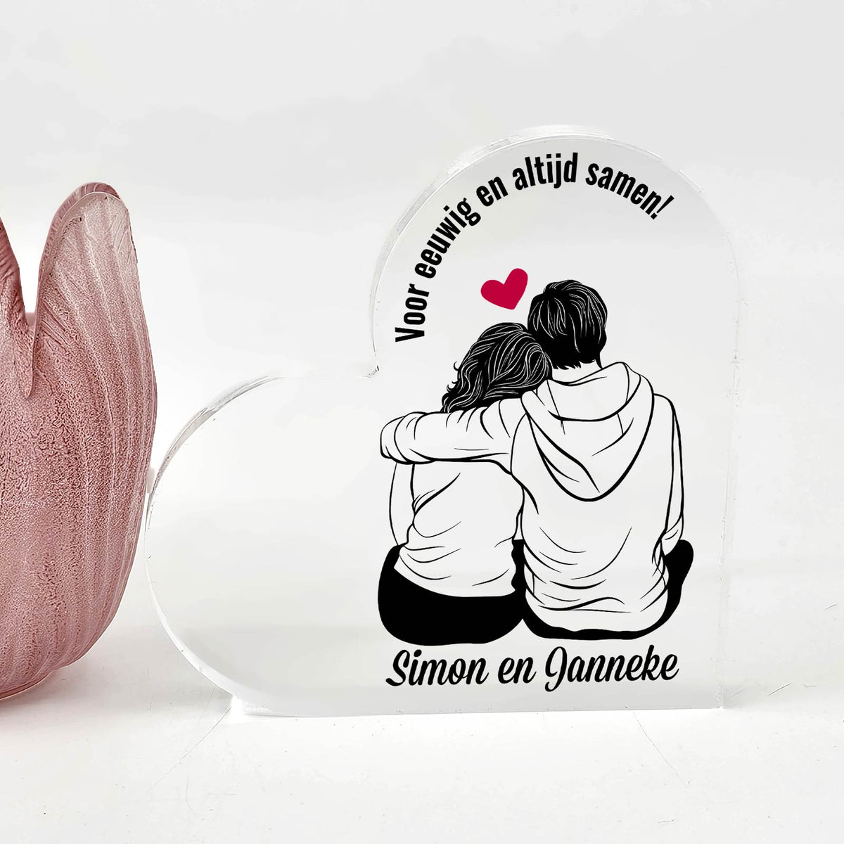 Liefdeskoppel - Hart van Plexiglas - Bella Mia