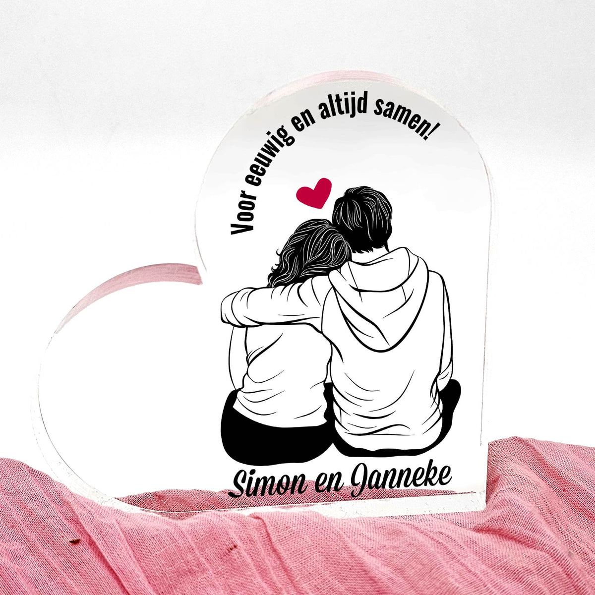 Liefdeskoppel - Hart van Plexiglas - Bella Mia