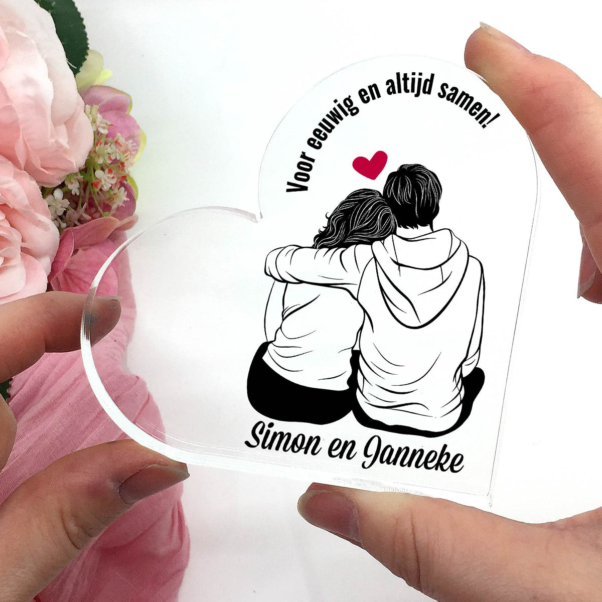 Liefdeskoppel - Hart van Plexiglas - Bella Mia