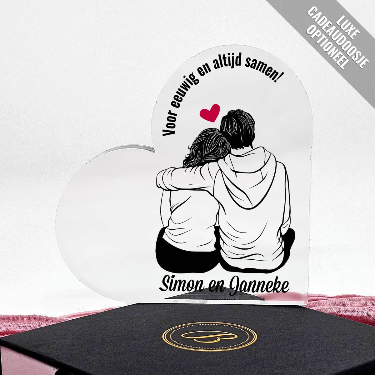 Liefdeskoppel - Hart van Plexiglas - Bella Mia